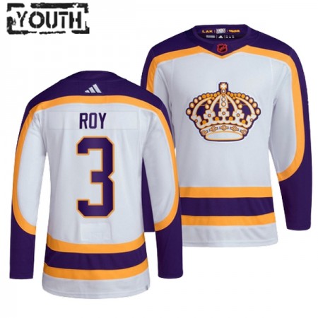 Los Angeles Kings Hockeydrakt Matt Roy 3 2022-23 Hvit Reverse Retro 2.0 Adidas Authentic - Barn